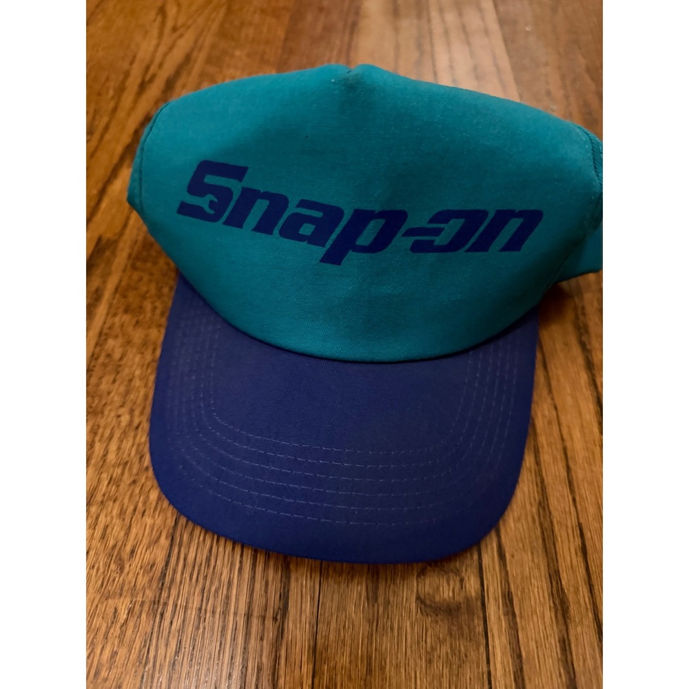 Vintage Snap On Snapback HatTeal Purple 90s Retro Hat